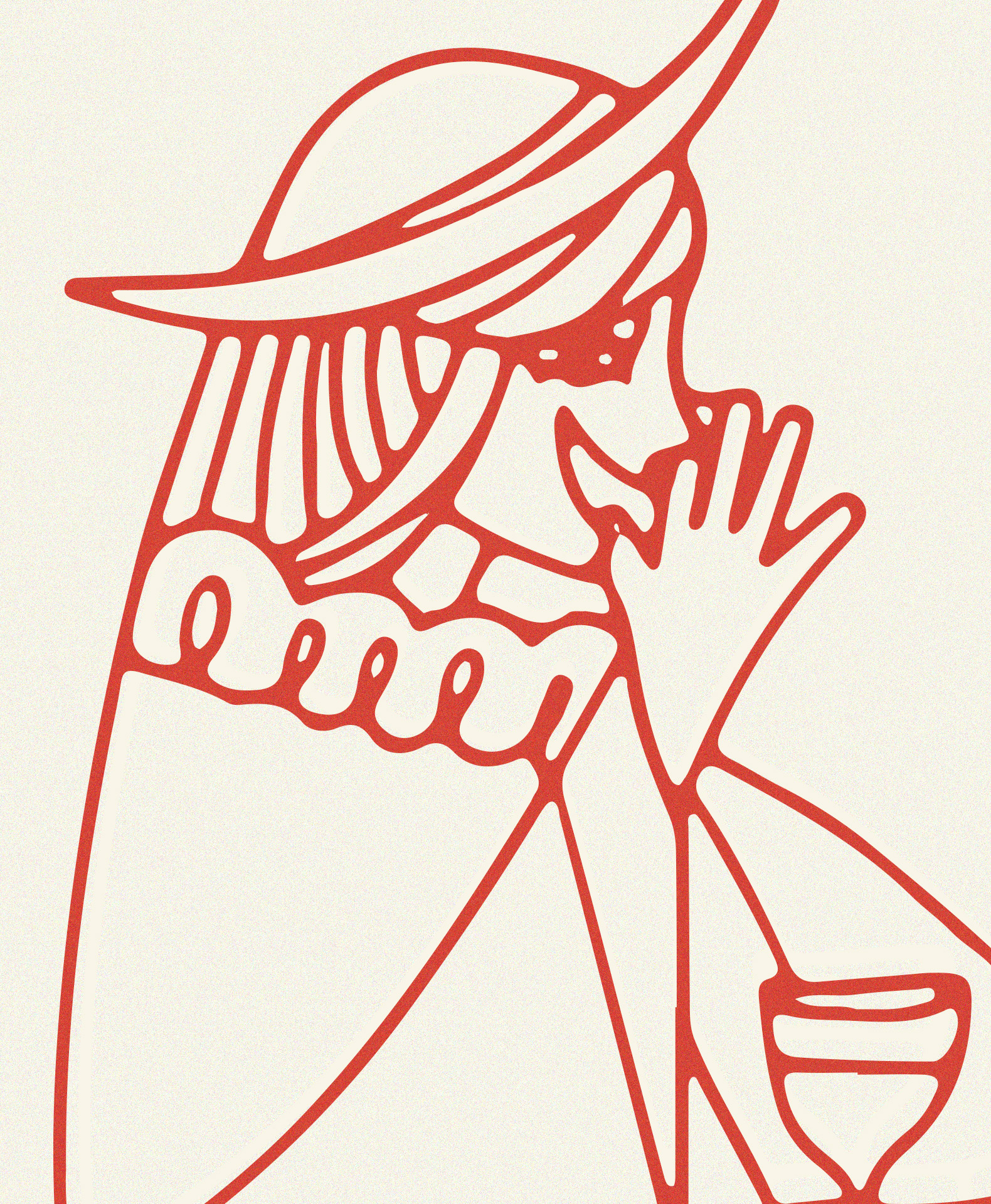 Overlay illustration on tile floor