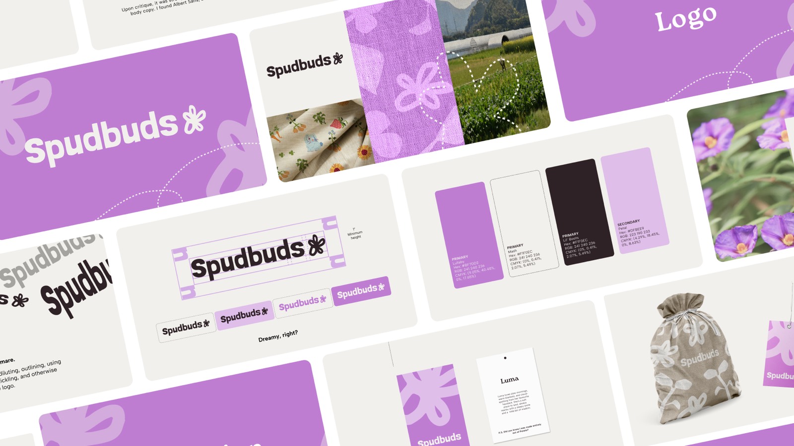 Spudbuds brand application mockup