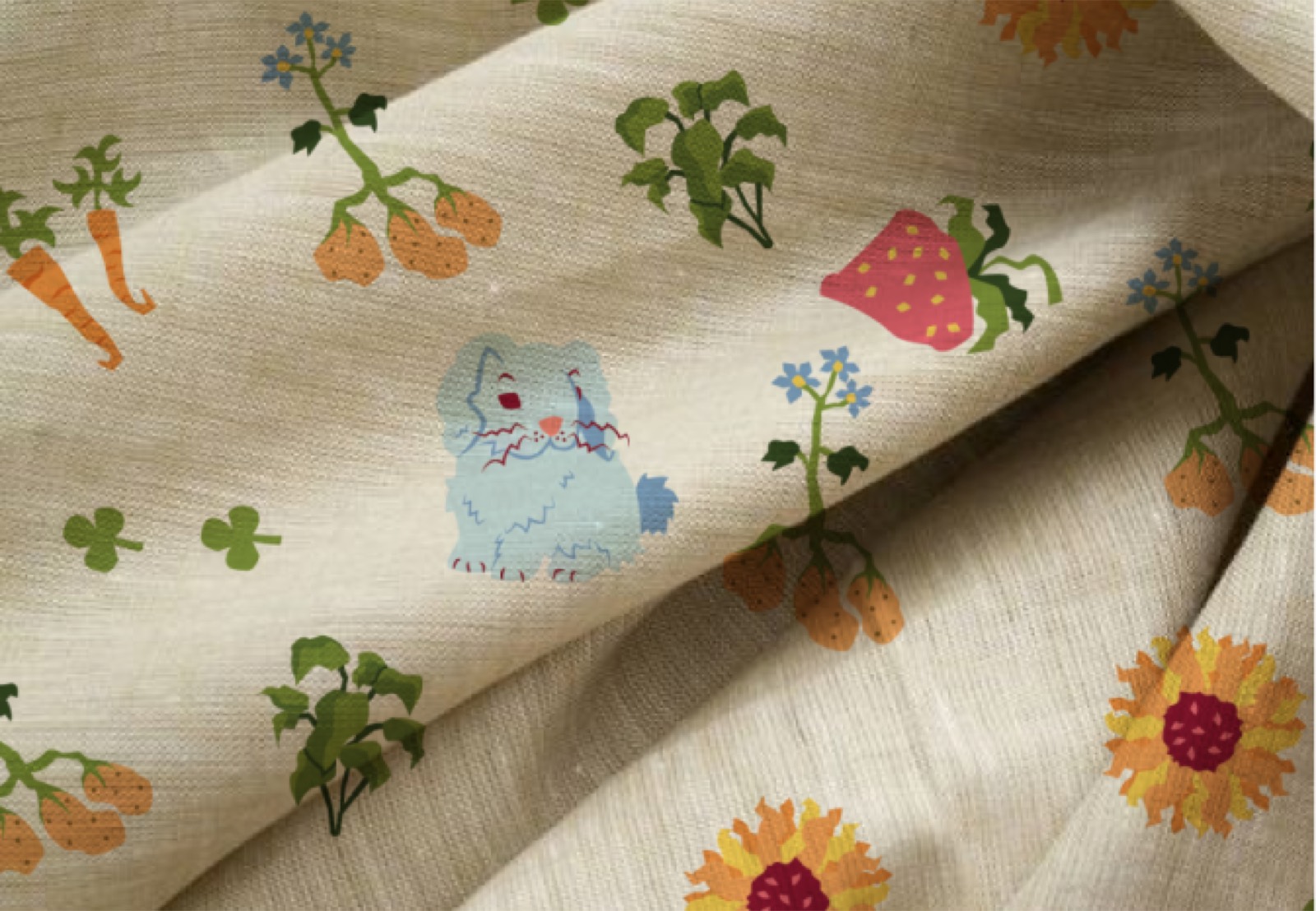 Spudbuds textile pattern close-up